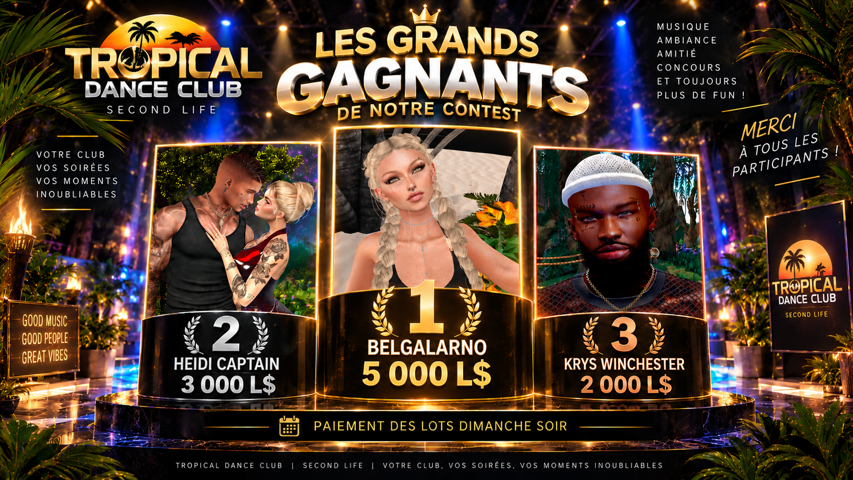 🏆 LES GRANDS GAGNANTS DE NOTRE CONTEST SONT CONNUS ! 🎉